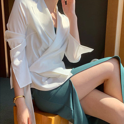 Damen eleganter Wickelblazer Echoarchiv