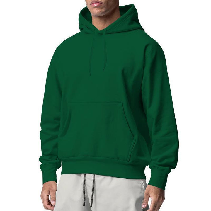 Herren Premium-Kapuzenpullover mit Kängurutasche, innen angerautem Fleece, verstärkter Nackennaht und geripptem Saum – Cavarno