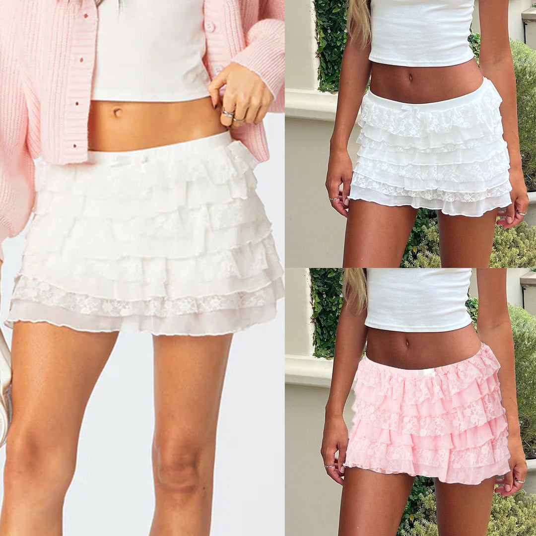 Damen Rüschenshort mit eleganter Spitzenverzierung Echo Archiv