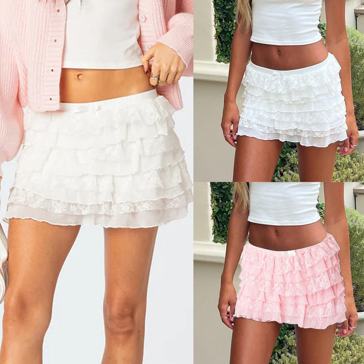 Damen Rüschenshort mit eleganter Spitzenverzierung Echo Archiv