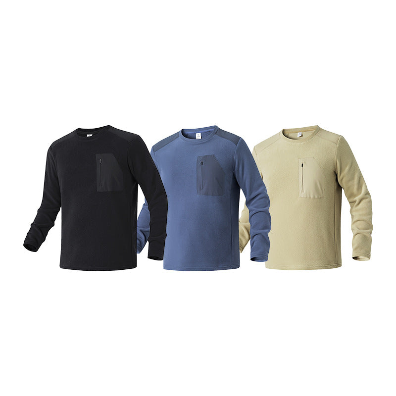 Herren Thermofleece-Pullover mit Brust-Reißverschluss und technischem Rundhalsausschnitt Echo Archiv