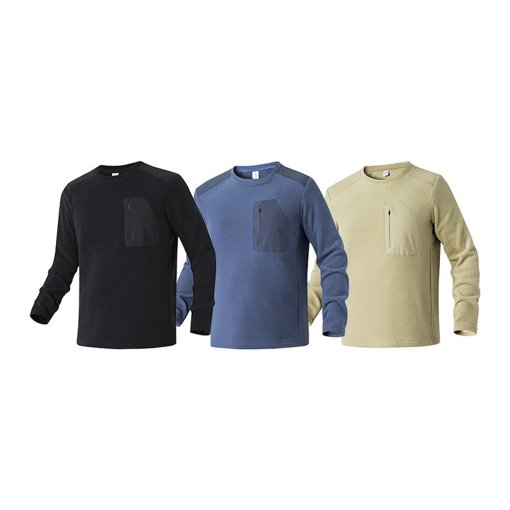 Herren Thermofleece-Pullover mit Brust-Reißverschluss und technischem Rundhalsausschnitt Echo Archiv