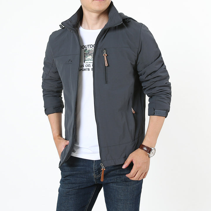 Herren Funktionsjacke mit verstellbarem Kapuzenkragen Echo Archiv