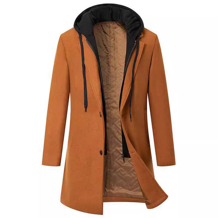 Damen eleganter Mantel mit abnehmbarer Kapuze und Fleece-Futter Echoarchiv