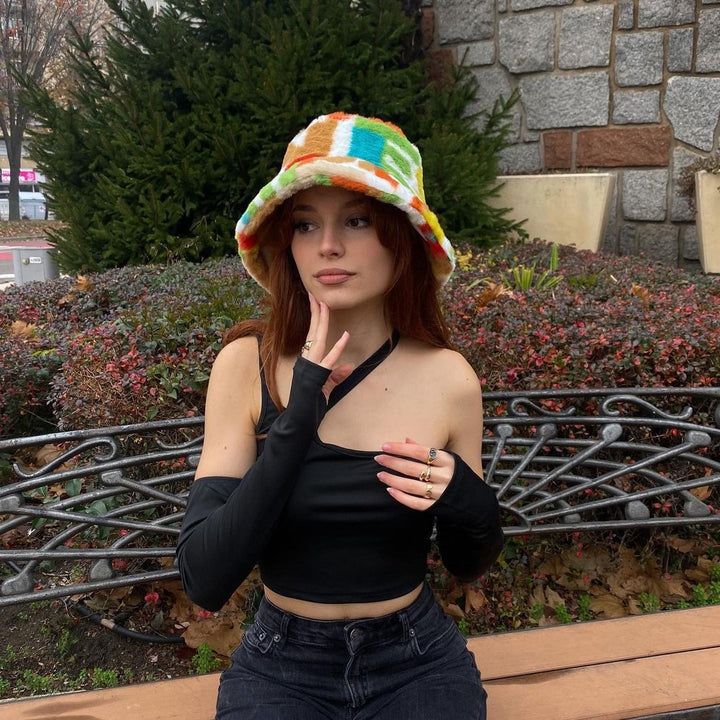 Damen Asymmetrisches Crop-Top mit langen Ärmeln Echo Archiv
