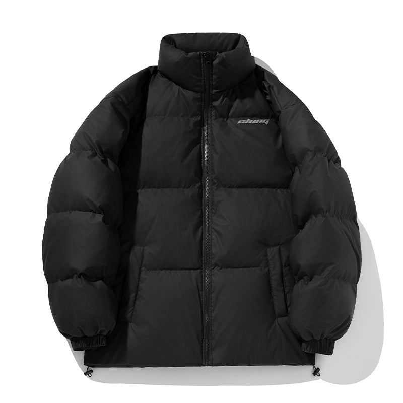 Unisex Kastig geschnittene gesteppte Daunenoptik-Jacke mit hohem Stehkragen und Kordelzugsaum Echo Archiv