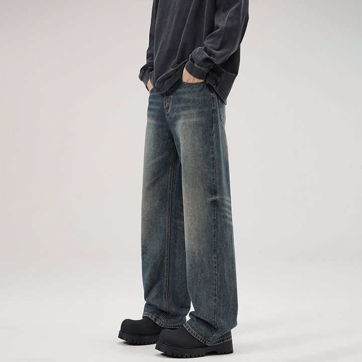 Herren Locker geschnittene Vintage-Denim Jeans mit extra weitem Bein Echo Archiv