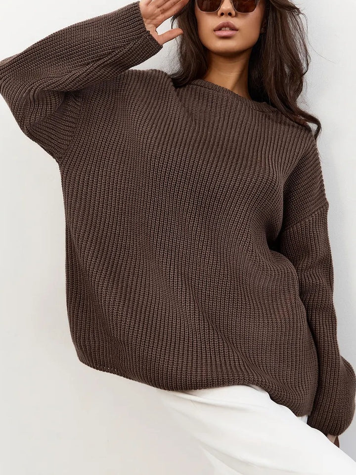 Damen Gemusterter Oversized Pullover