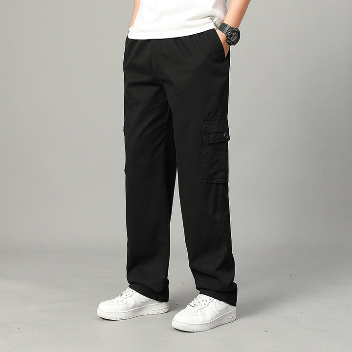 Men's relaxed cargo pants with multi-pocket utility design and elastic waist – Bravaro
