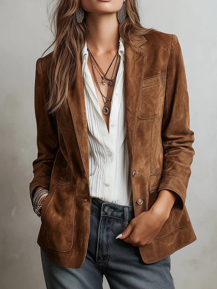 Damen Eleganter Wildlederblazer Echo Archiv