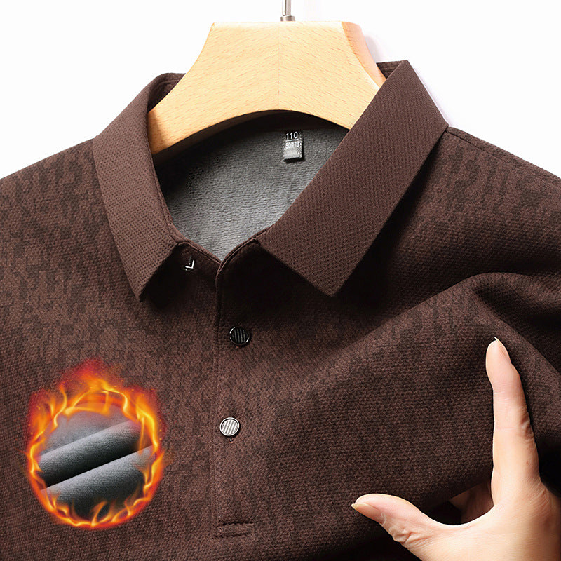Herren Langarm Poloshirt mit strukturiertem Design und feuchtigkeitsregulierendem Stoff Echoarchiv