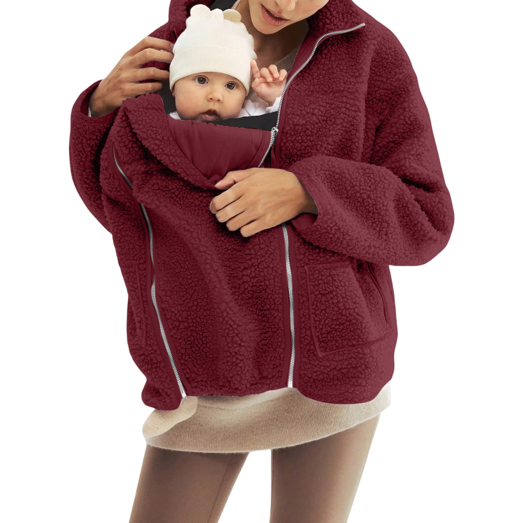 Damen nan oversized Teddyfleece Jacke mit Stehkragen und durchgehendem Reißverschluss Echo Archiv