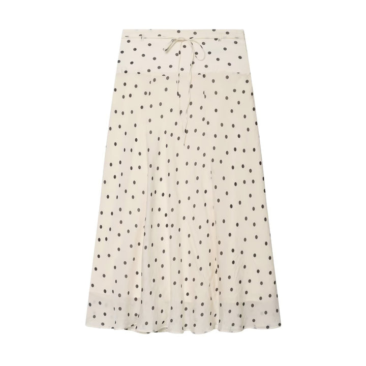 Damen Leichter Midirock mit hoher Taille, A‑Linie und Bindegürtel Echo Archiv