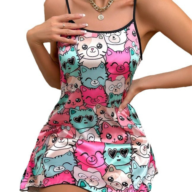 Damen Nachtkleid mit attraktiven Lippenmotiv Echo Archiv