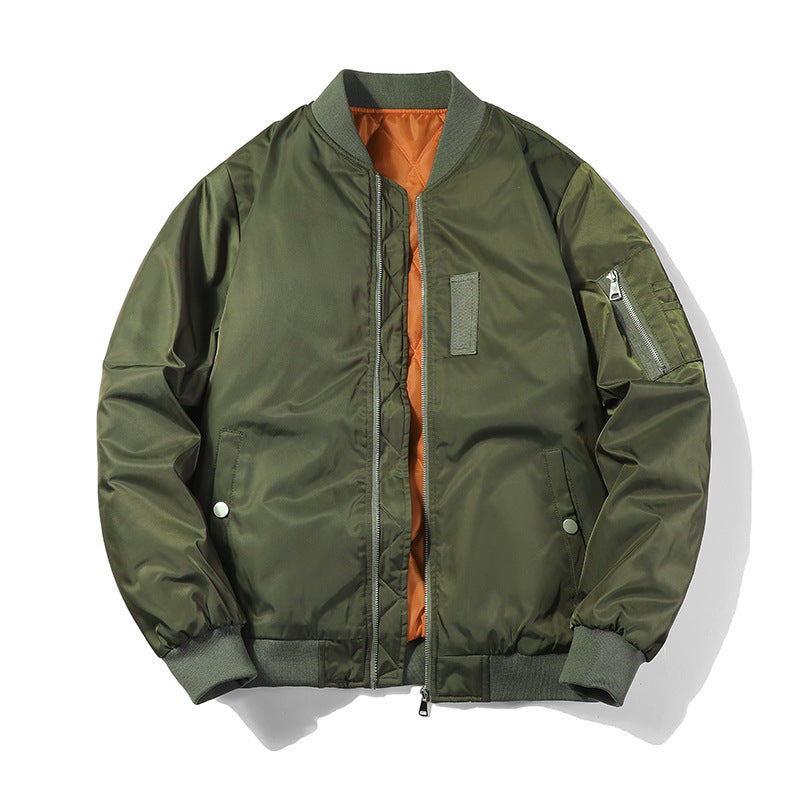 Herren Leichte Nylon-Bomberjacke mit gesteppter Innenfütterung und Ärmeltasche – Brevano