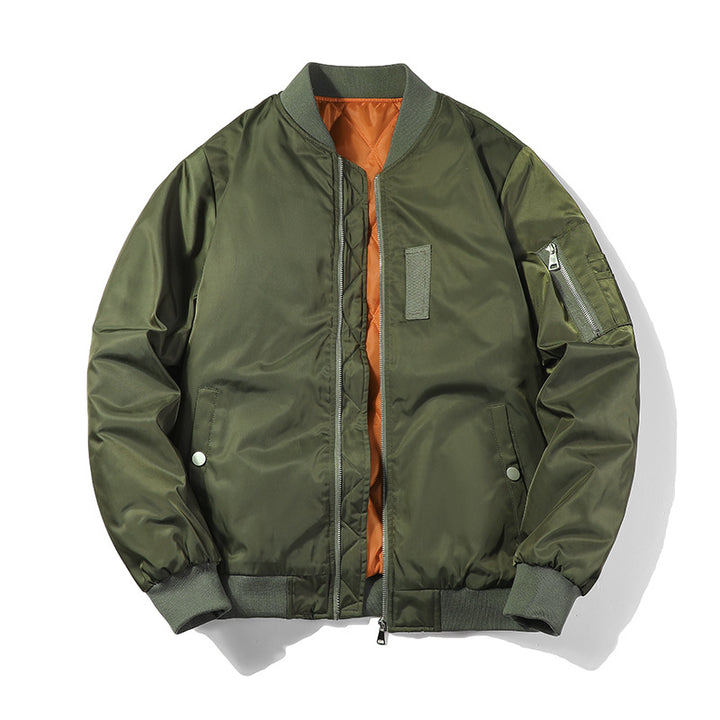 Herren Leichte Nylon-Bomberjacke mit gesteppter Innenfütterung und Ärmeltasche – Brevano