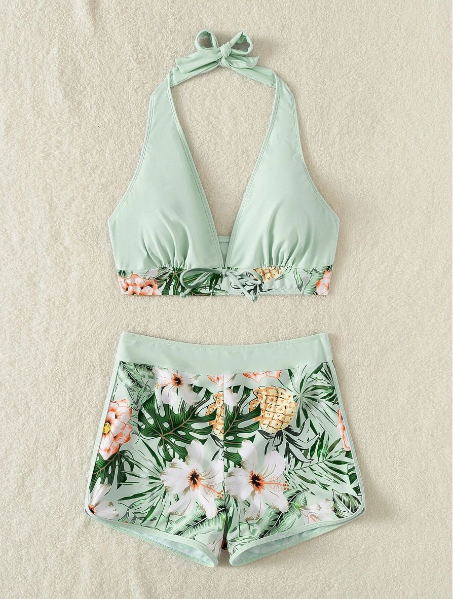 Damen Sportliches Bikiniset mit floralem Design Echo Archiv