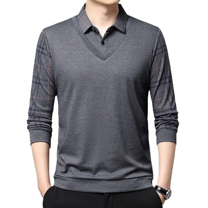 Herren eleganter V-Ausschnitt Pullover mit strukturiertem Kragen und modernem Design Echoarchiv