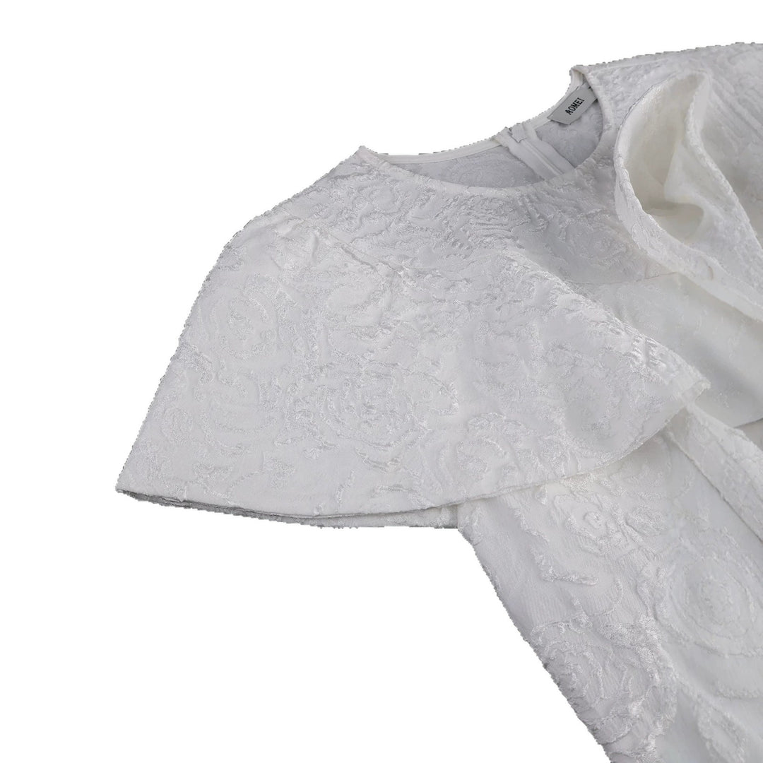 Damen festliches Kleid mit kunstvollem Blumendekor und wunderschöner Drapierung Echo Archiv