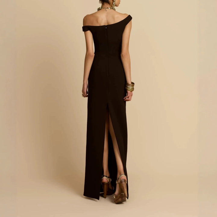 Damen Schlichtes Off-Shoulder-Maxikleid Echo Archiv