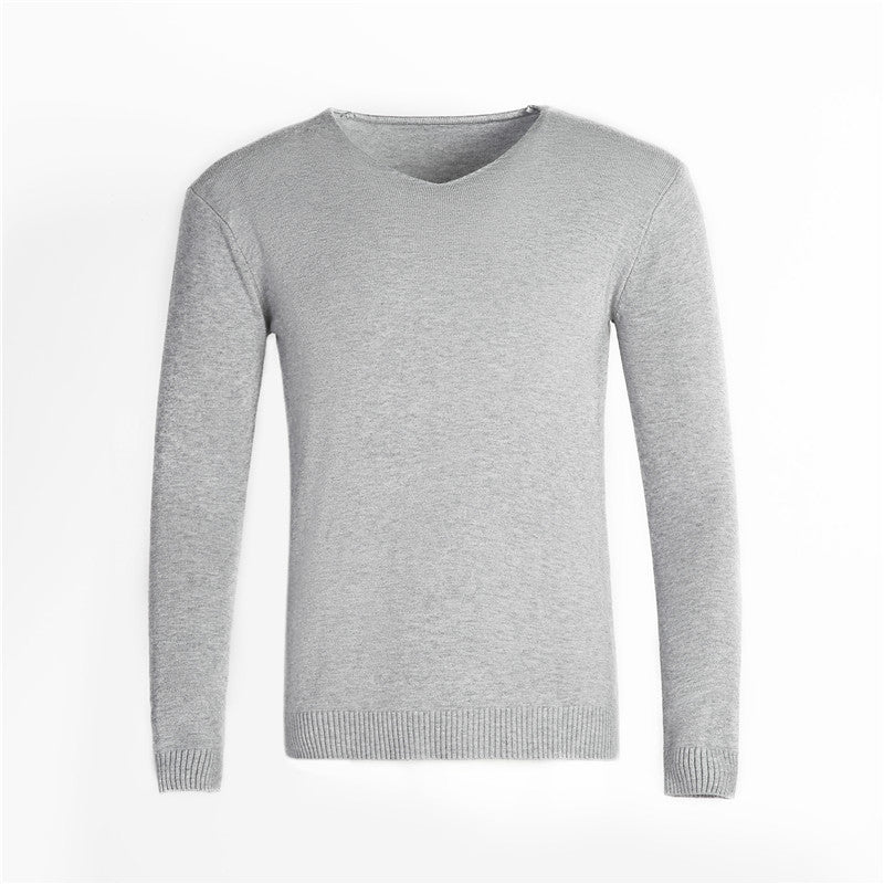 Herren nan feiner V-Ausschnitt-Pullover aus Baumwoll-Merino-Mix mit schmaler Silhouette Echo Archiv