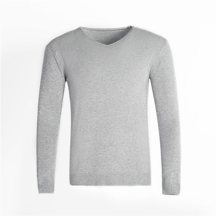 Herren nan feiner V-Ausschnitt-Pullover aus Baumwoll-Merino-Mix mit schmaler Silhouette Echo Archiv