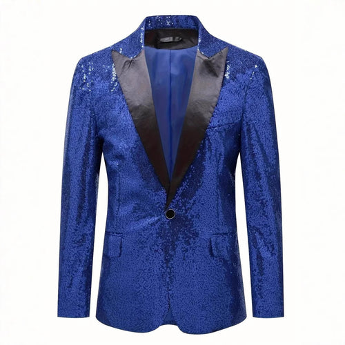 Herren festlicher Paillettenblazer mit schwarzem Revers Echoarchiv