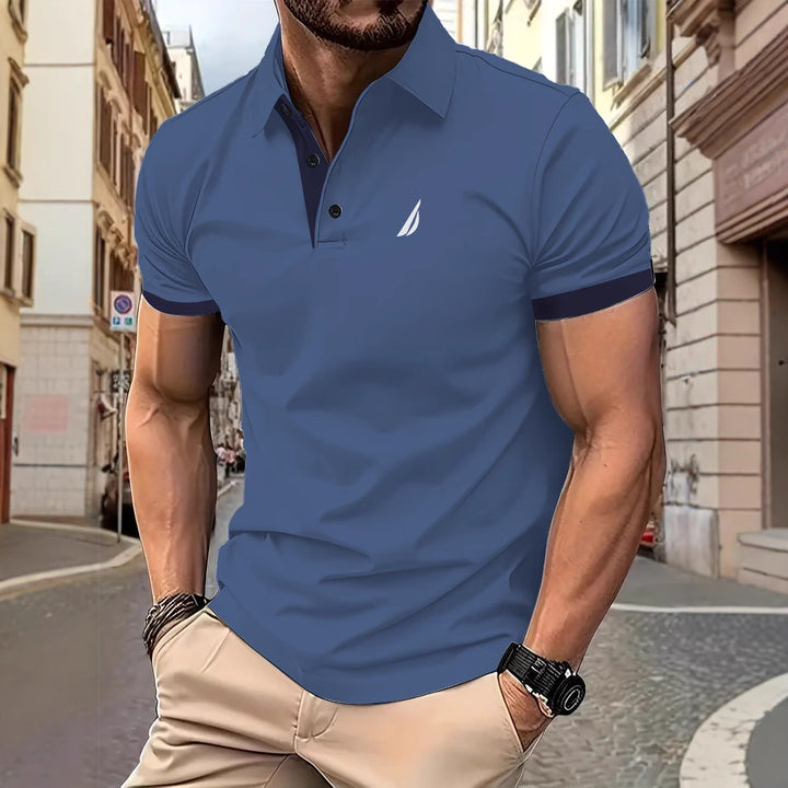 Herren Polohemd mit stilvollem Kragen und detailreicher Knopfleiste Echoarchiv
