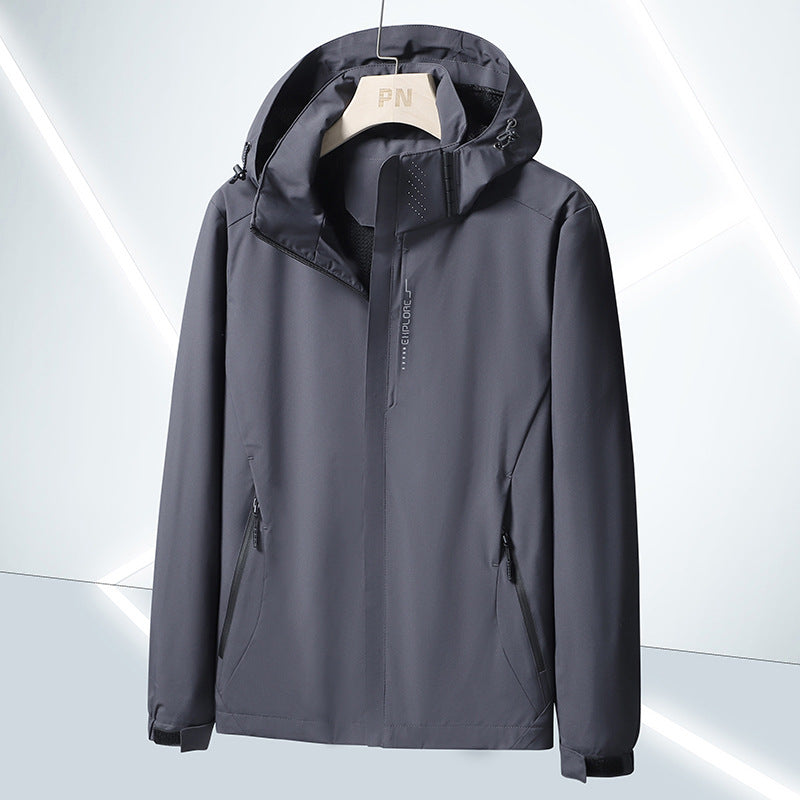 Herren Leichte Softshell-Funktionsjacke mit atmungsaktivem Meshfutter und verstellbarer Kapuze Echoarchiv