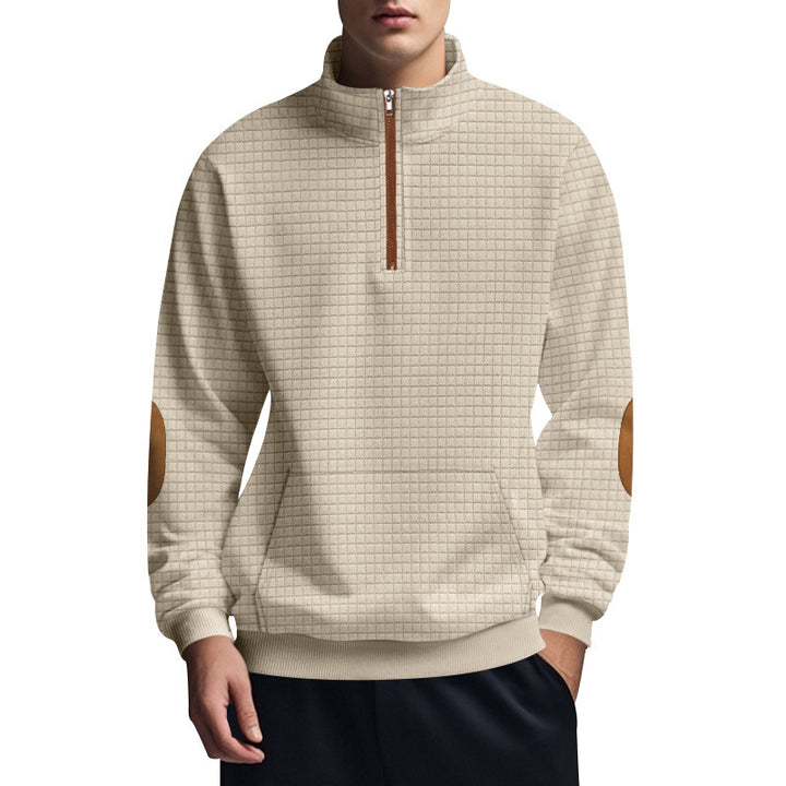 Herren sportlicher Hoodie mit halbem Reißverschluss und strukturiertem Design Echoarchiv