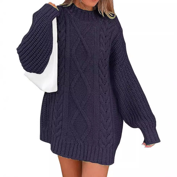 Damen Oversize Strickkleid mit Zopf- und Rippstruktur Echo Archiv
