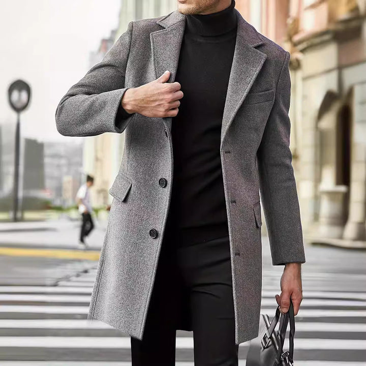Herren eleganter Wintermantel mit klassischem Revers – Montevé