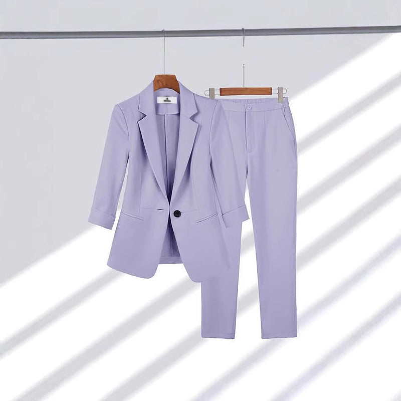 Damen Zweiteiliges Business-Anzug-Set mit tailliertem Blazer und schmaler Hose – Valéne