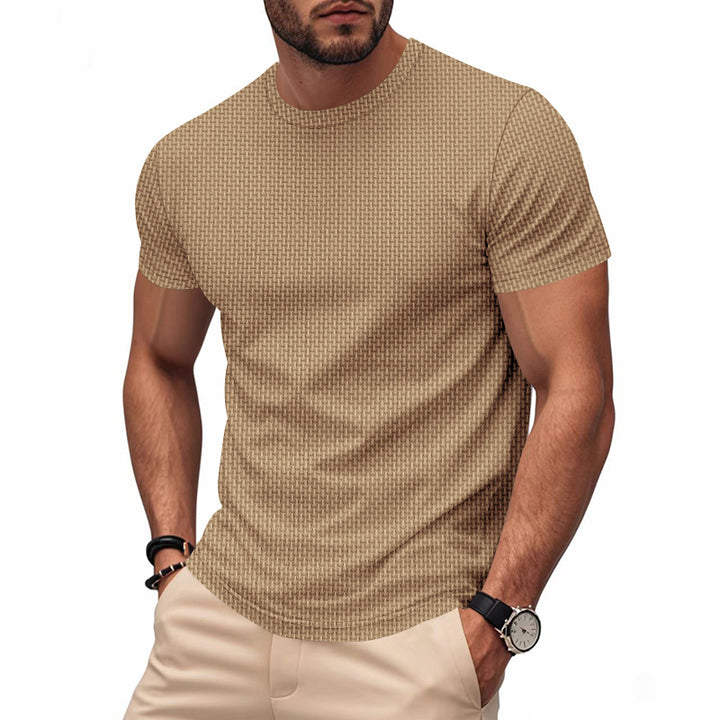 Herren Kurzarm T-Shirt mit strukturiertem Design und atmungsaktiver Baumwolle Echoarchiv
