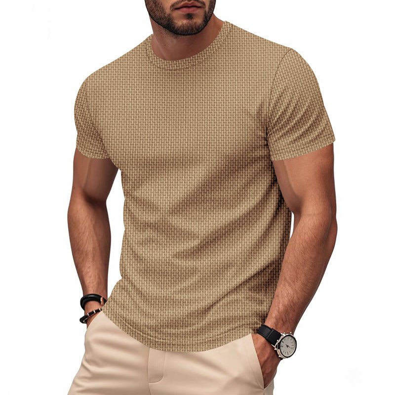 Herren Kurzarm T-Shirt mit strukturiertem Design und atmungsaktiver Baumwolle – Marzano