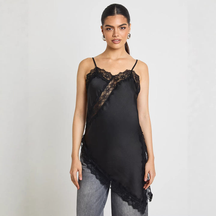 Damen Asymmetrisches Spitzen-Cami mit luxuriösen Details Echo Archiv