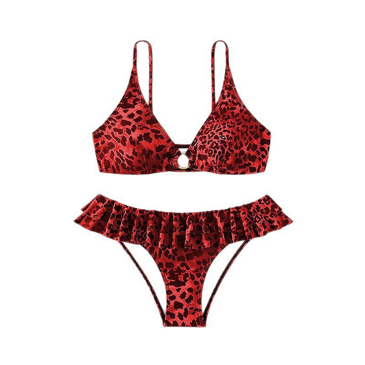 Damen-Bikini-Set mit voluminösen Rüschendetails und elegantem Ring Echo Archiv