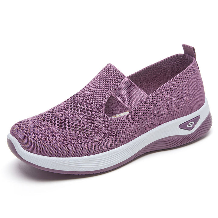 Damen nan leichter gestrickter Slipper-Sneaker mit elastischem Mittelriemen und ergonomischer Memory-Komfortsohle Echo Archiv