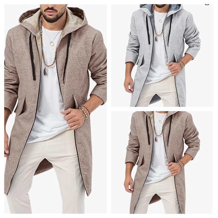 Herren modische Langjacke mit Kapuze Echoarchiv