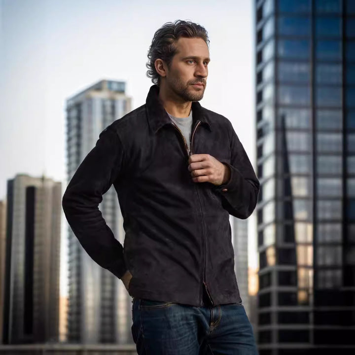 Herren schicke Suede-Jacke Echoarchiv