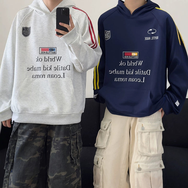 Unisex Urbaner Kapuzenpullover mit kreativen Grafiken Echoarchiv