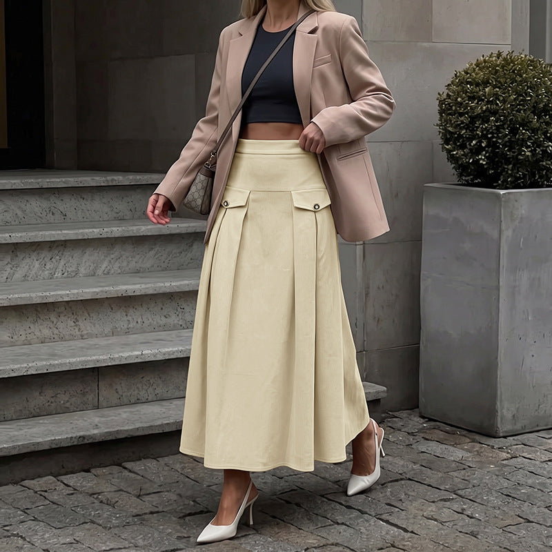 Damen Eleganter Plisseerock mit Gürteldetails Echo Archiv