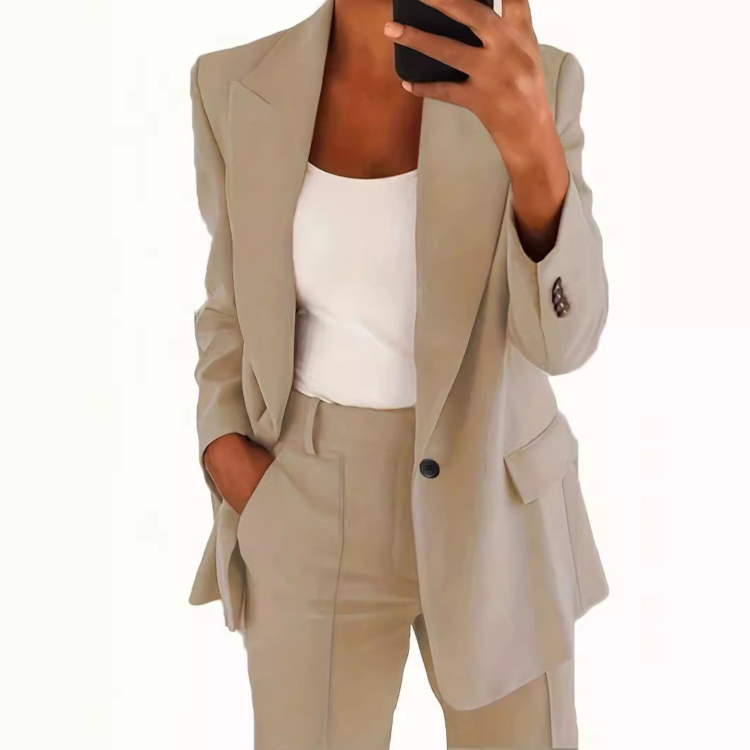 Damen nan taillierter Blazer-Hosen Businessanzug aus Stretchstoff Echo Archiv