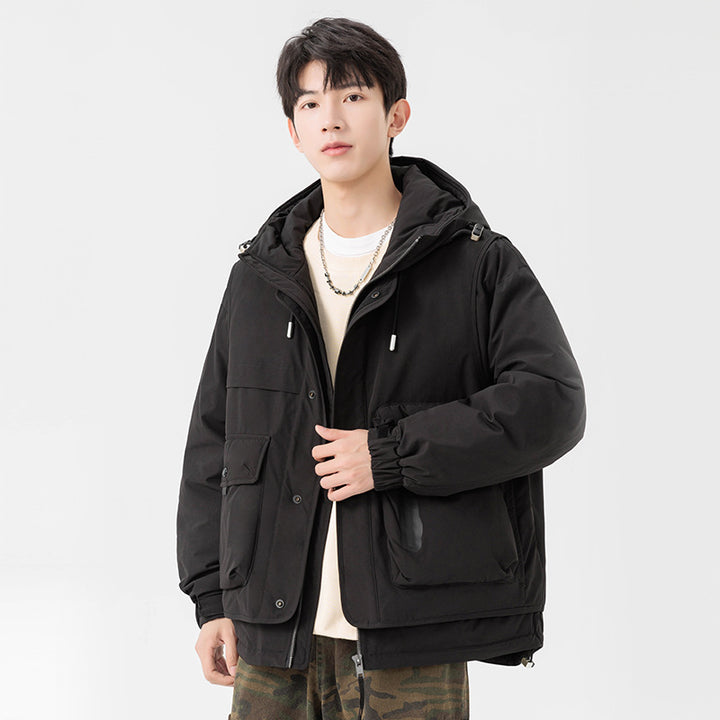Herren wattierte Kapuzen-Fieldjacke mit Multifunktionstaschen Echo Archiv