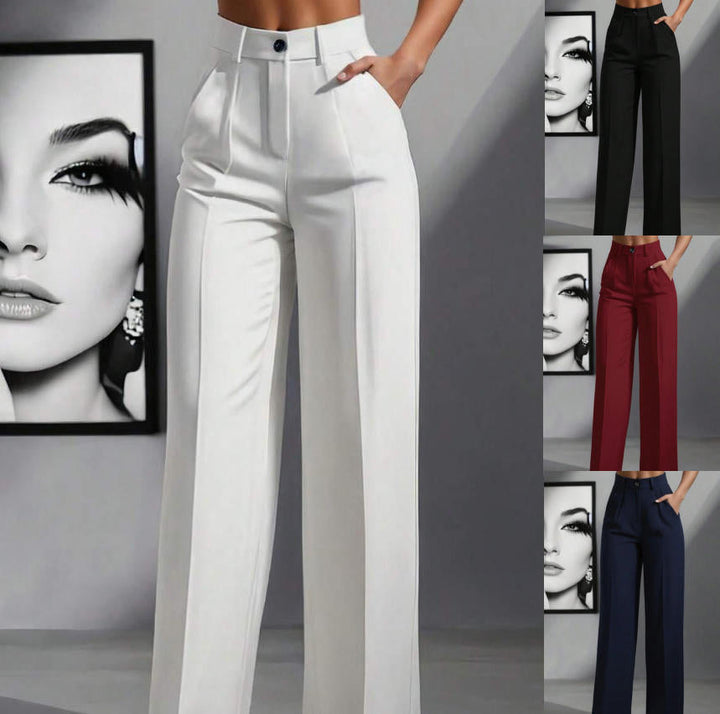 Damen elegante weite Bundfaltenhose Echoarchiv