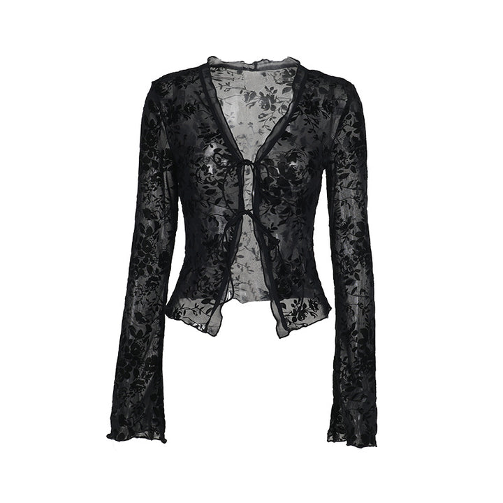 Damen Transparentes Spitzenoberteil mit floralem Design Echo Archiv
