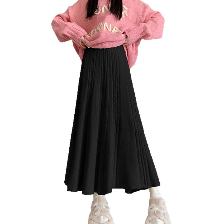 Damen Langer Strickrock mit feinem Rippmuster Echo Archiv