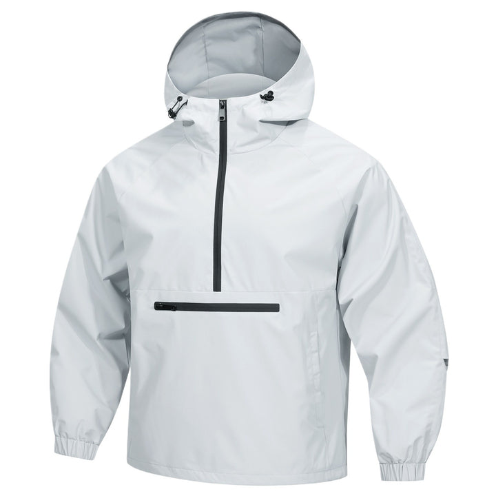 Herren Wind- und Wasserabweisende Anorak-Pulloverjacke mit Halbreißverschluss und Kängurutasche Echoarchiv