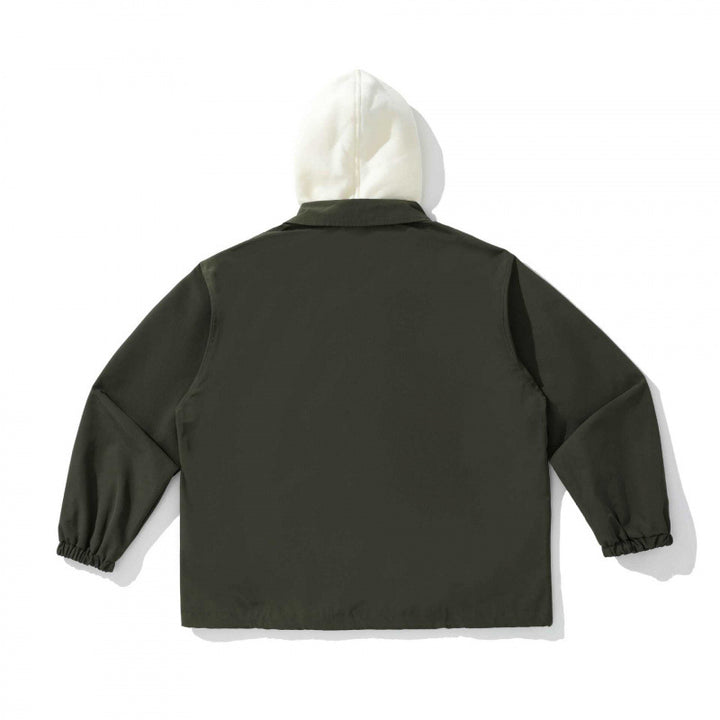 Unisex Zweilagige Overshirt Jacke mit angenähter Fleecekapuze und Druckknopfleiste Echo Archiv
