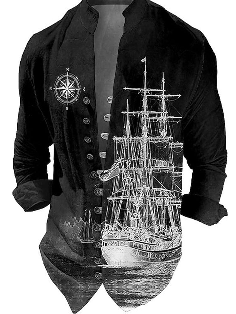 Herren Weste mit nostalgischem maritimem Schiffsdesign Echoarchiv